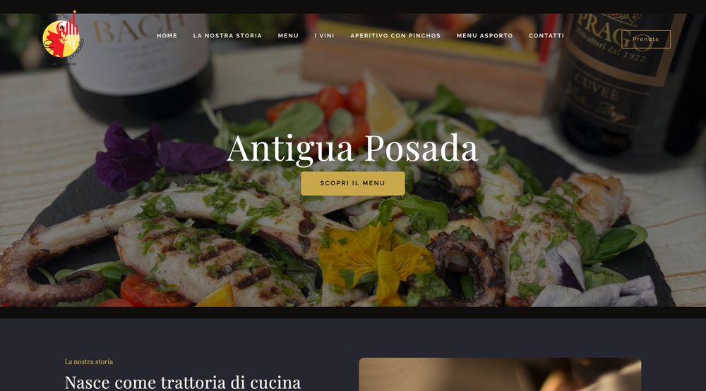 Home del sito del ristorante Antigua Posada